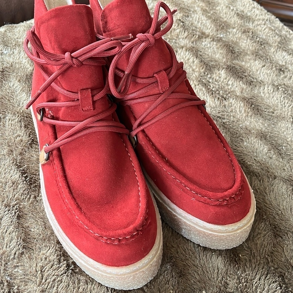 Hush Puppies Red Ankle Boots - Picture 8 of 15